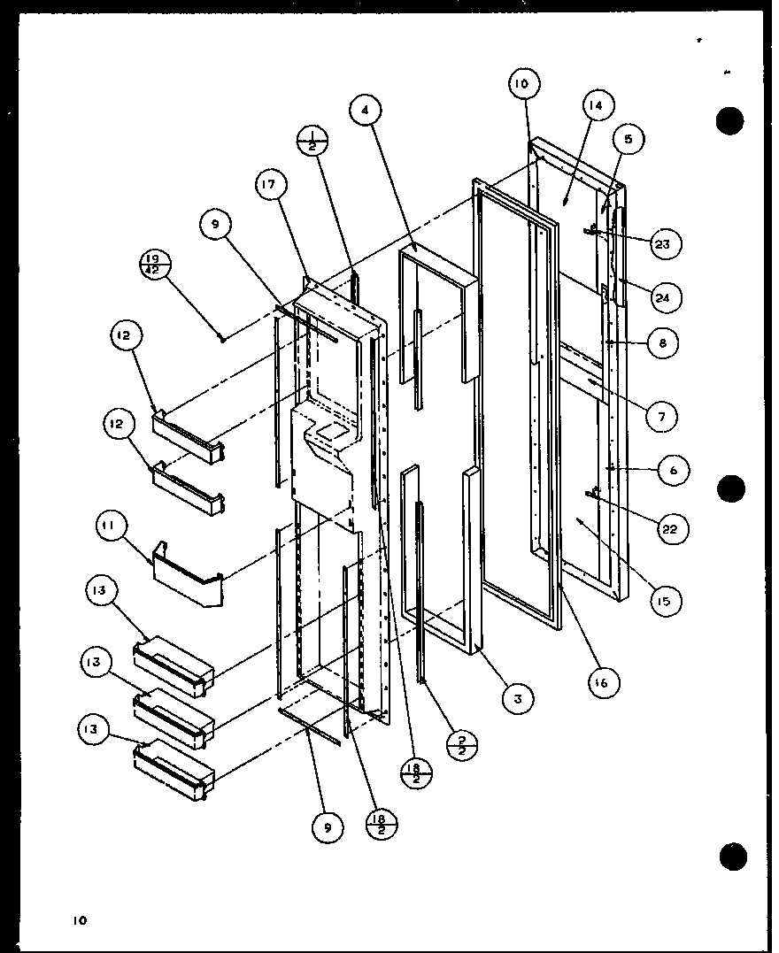 Amana SLD25JB-P1116503W freezer door (sld25j/p1116501w) (sld25j/p1116502w) diagram