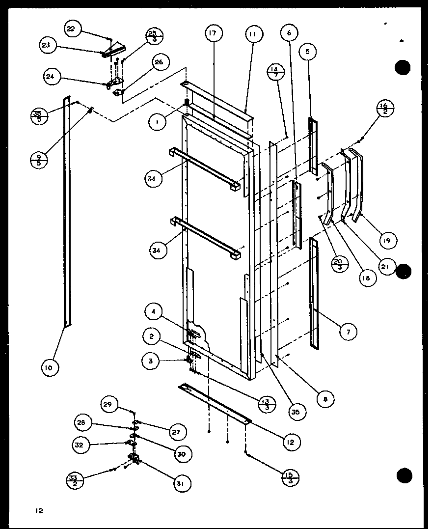 Amana SLD25JB-P1116503W refrigerator door (sld25j/p1116501w) (sld25j/p1116502w) diagram