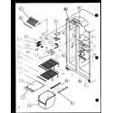 Amana SLD25J-P1116501W freezer shelving and refrigerator light (sld25j/p1116501w) (sld25j/p1116502w) diagram