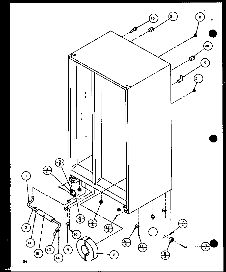 Amana SLD25JB-P1116503W drain and rollers (sld25j/p1116501w) (sld25j/p1116502w) diagram