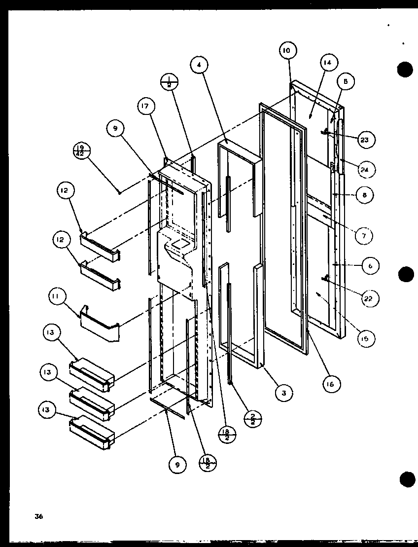 Amana SLD25JB-P1116503W freezer door (sld25jb/p1116503w) (sld25jb/p1116504w) diagram