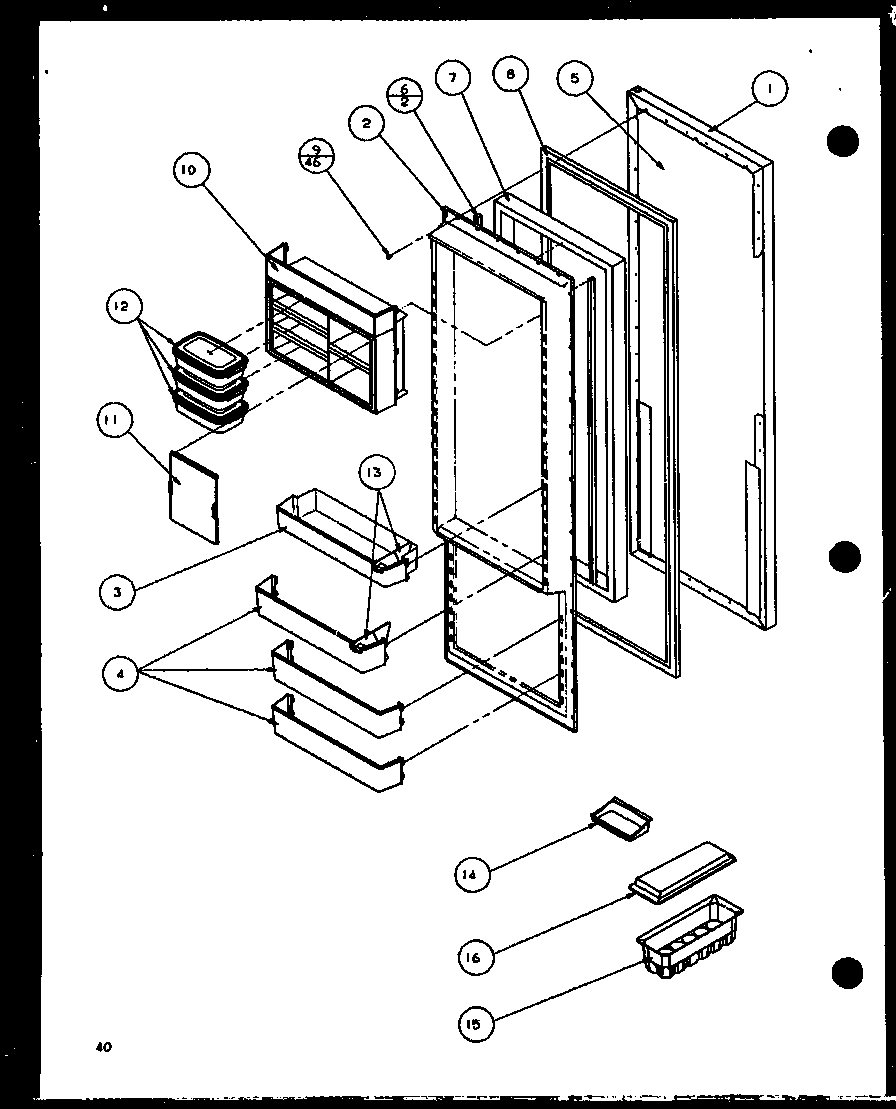 Amana SLD25JB-P1116503W refrigerator door (sld25jb/p1116503w) (sld25jb/p1116504w) diagram