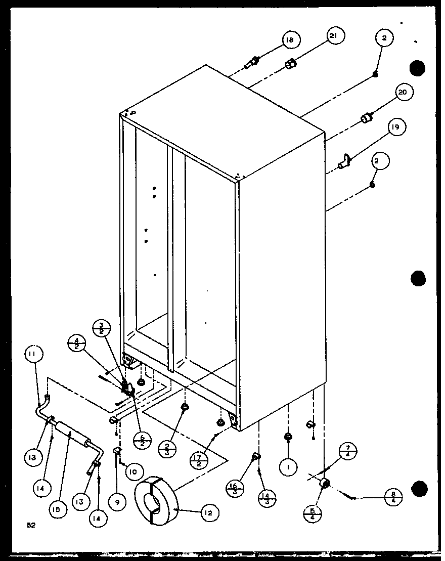 Amana SLD25JB-P1116503W drain and rollers (sld25jb/p1116503w) (sld25jb/p1116504w) diagram