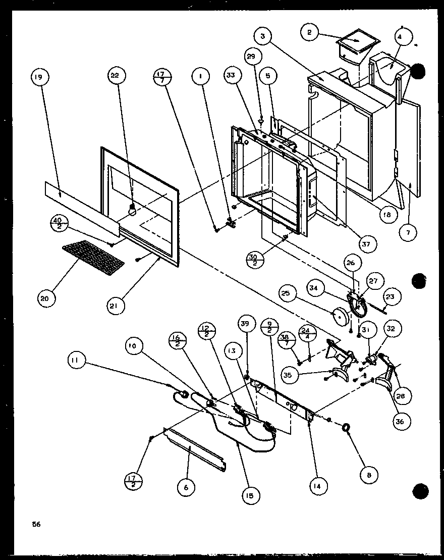 Amana SLD25JB-P1116503W ice and water cavity (sld25jb/p1116503w) (sld25jb/p1116504w) diagram