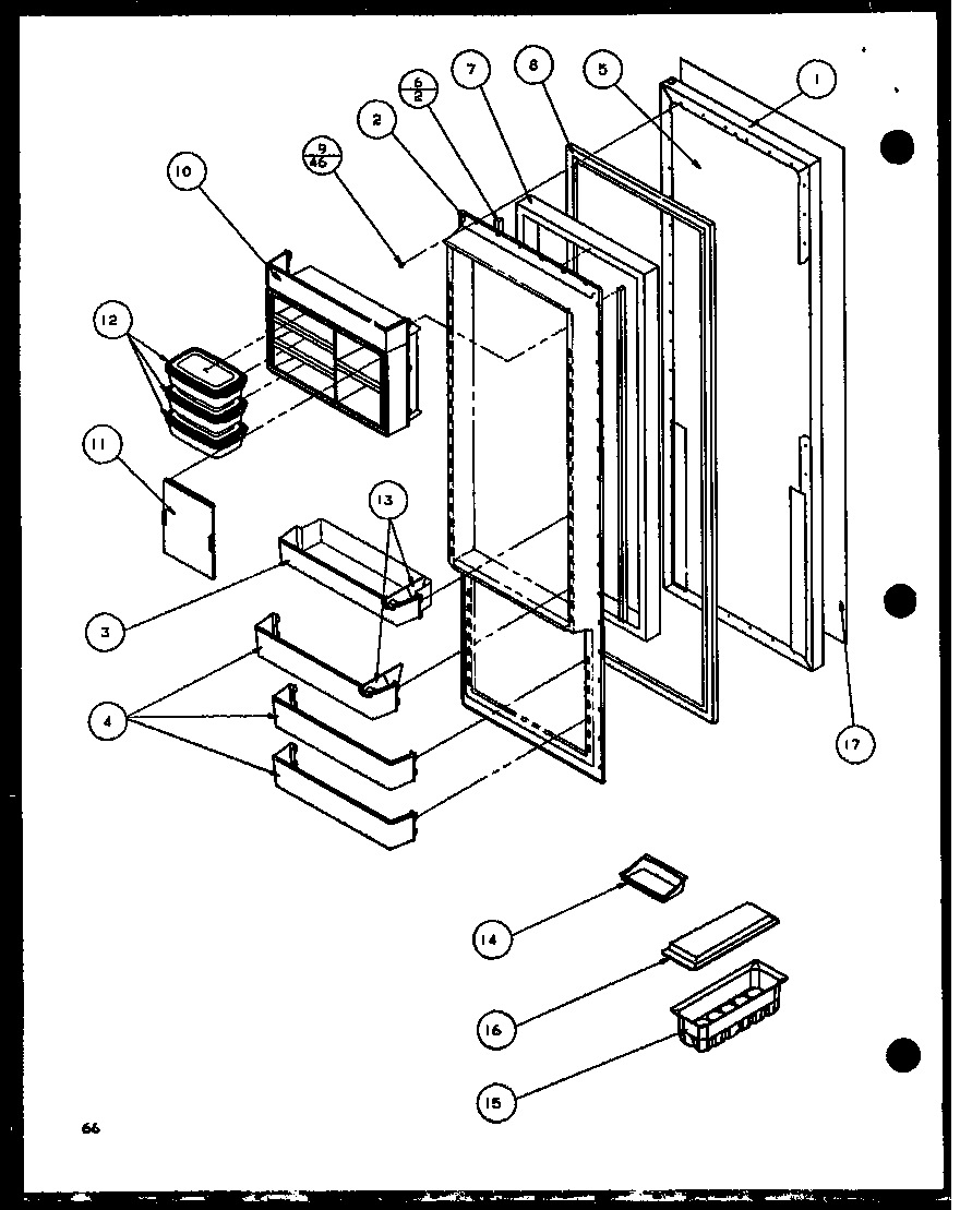 Amana SLD25JB-P1116503W refrigerator door (sld25jp/p1116505w) (sld25jp/p1116506w) diagram