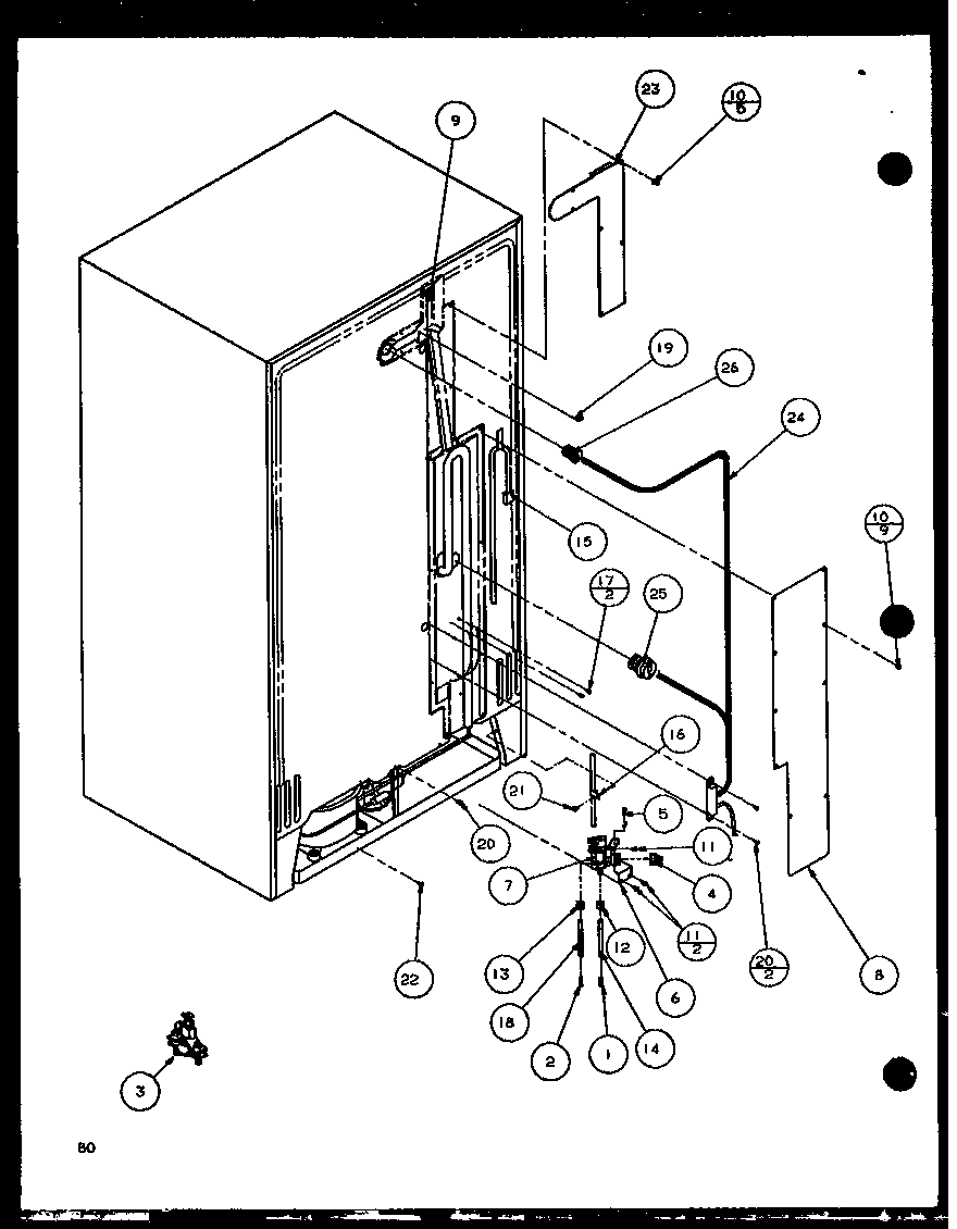 Amana SLD25JB-P1116503W cabinet back (sld25jp/p1116505w) (sld25jp/p1116506w) diagram