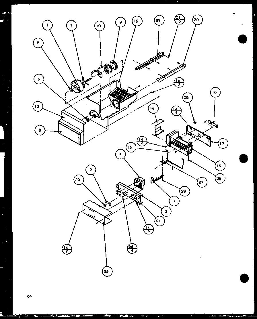 Amana SLD25JB-P1116503W ice bucket and ice maker (sld25jp/p1116505w) (sld25jp/p1116506w) diagram