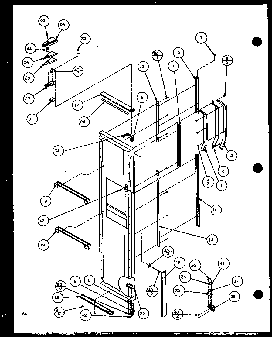 Amana SLD25JB-P1116503W freezer door (sld22jb/p1116105w) (sld22jb/p1116106w) diagram