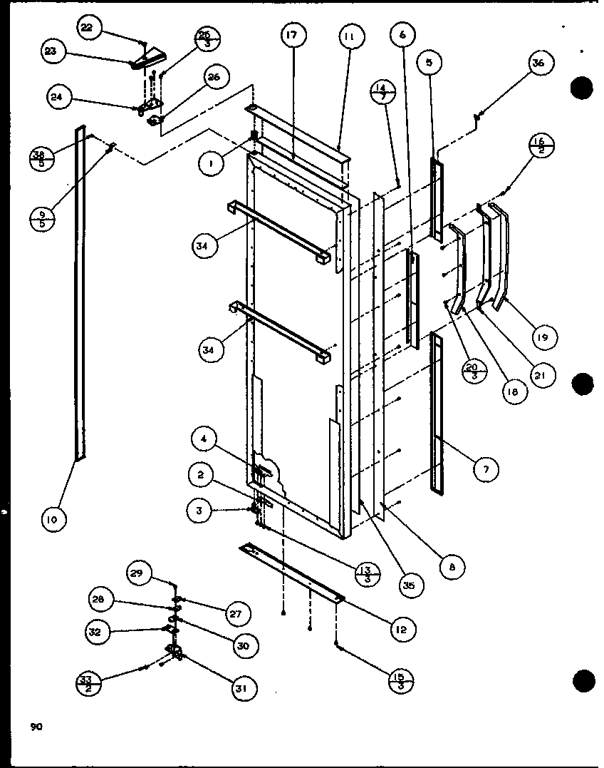 Amana SLD25JB-P1116503W refrigerator door (sld22jb/p1116105w) (sld22jb/p1116106w) diagram