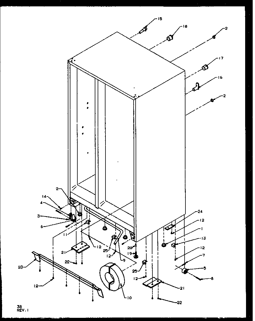 Amana SZD25NE-P1162403WE drain and rollers diagram