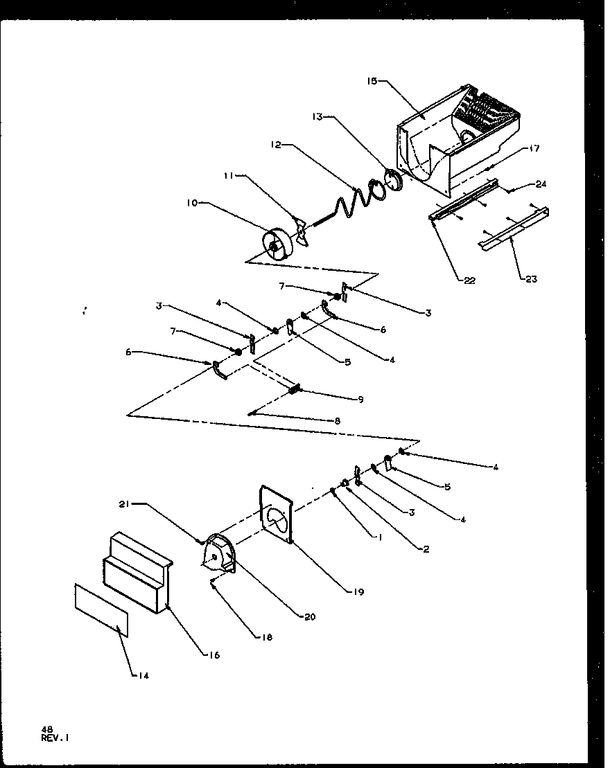 Amana SZD25NE-P1162403WE crushed ice bucket diagram