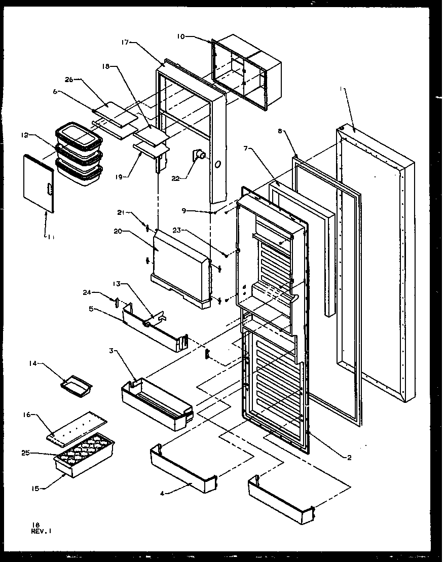 Amana SQD25NBE-P1162402WE refrigerator door (sqd25nbe/p1162402we) diagram