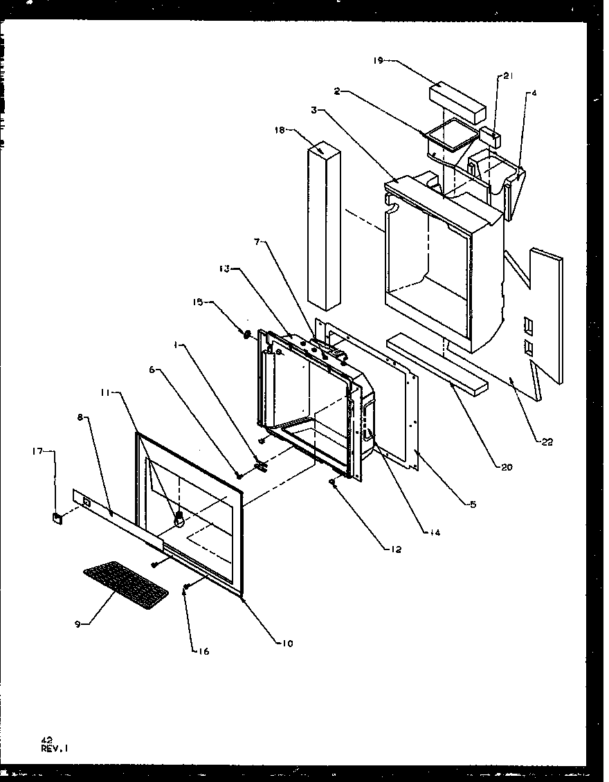 Amana SQD25NBE-P1162402WE ice and water cavity (sqd25nbe/p1162402we) diagram