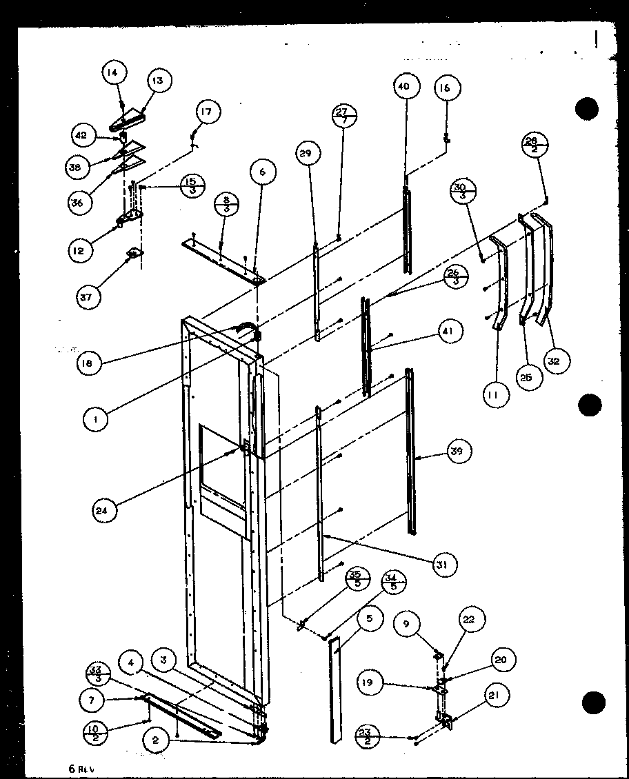 Amana SZD25M2W-P115104WW freezer door hinge and trim parts diagram