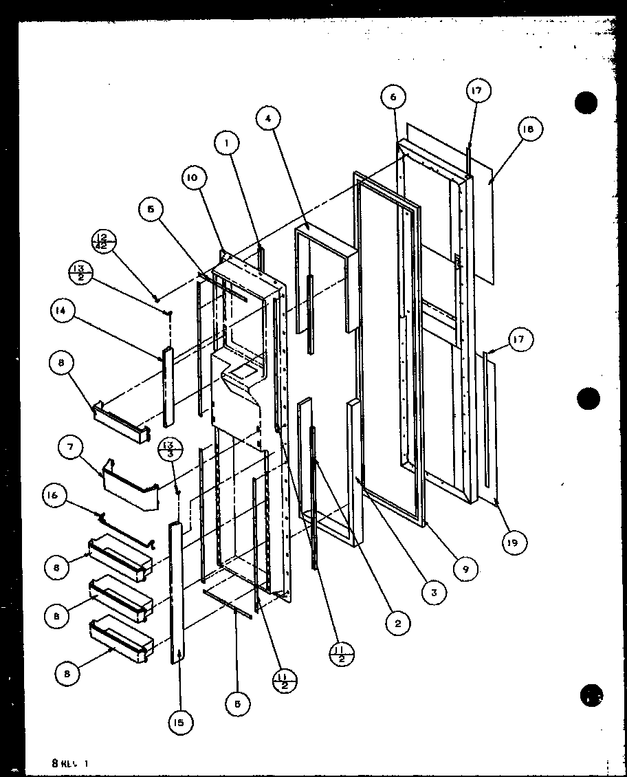 Amana SZD25M2W-P115104WW freezer door diagram