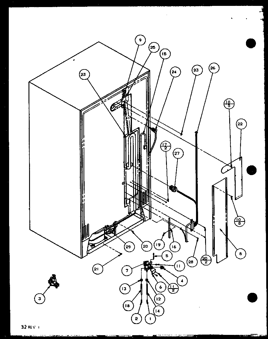 Amana SZD25M2W-P115104WW cabinet back diagram