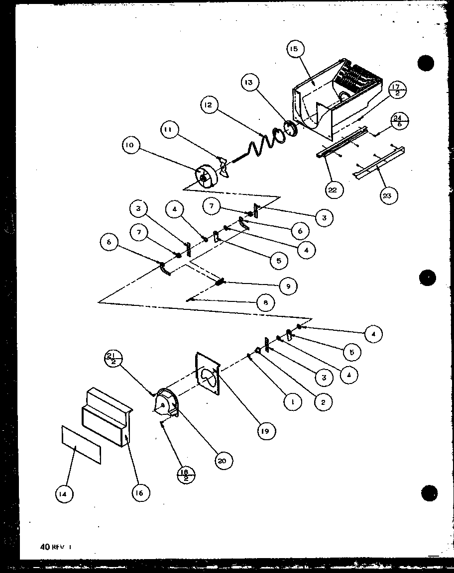 Amana SZD25M2W-P115104WW crushed ice bucket diagram