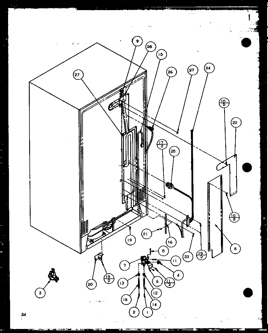 Amana 36518L-P1121604WL cabinet back diagram