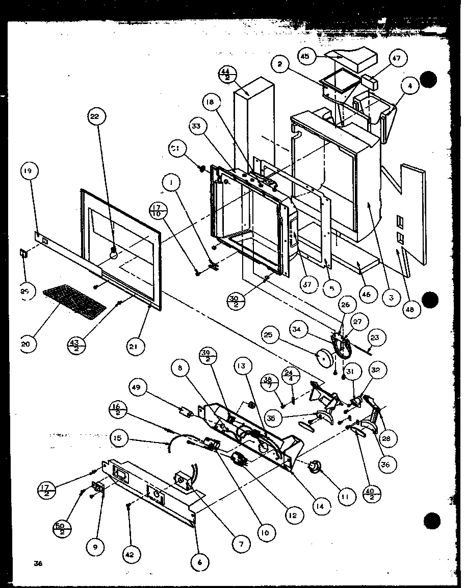 Amana 36518L-P1121604WL ice and water cavity (36521w/p1121601ww) (36528l/p1121602wl) (36511w/p1121603ww) (36518l/p1121604wl) diagram