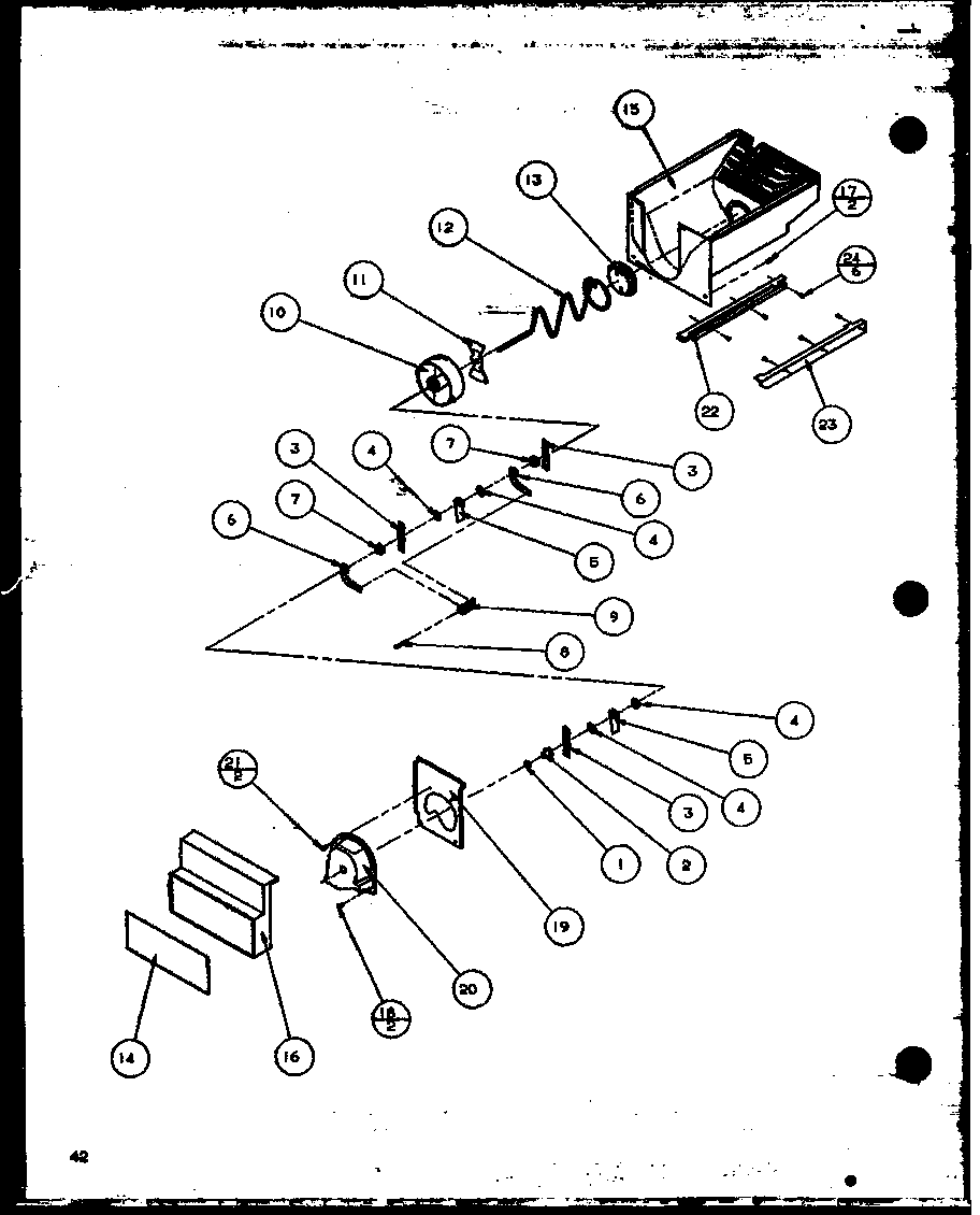 Amana 36518L-P1121604WL crushed ice bucket diagram