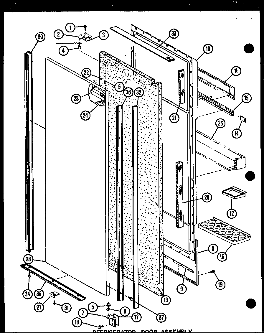 Amana SLDI25G1L-P7642106WL refrigerator door assembly diagram