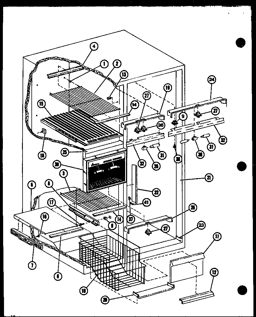 Amana SLDI25G1L-P7642106WL freezer accessories diagram