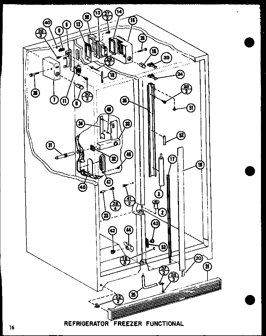 Amana SLDI25G1L-P7642106WL refrigerator freezer functional diagram