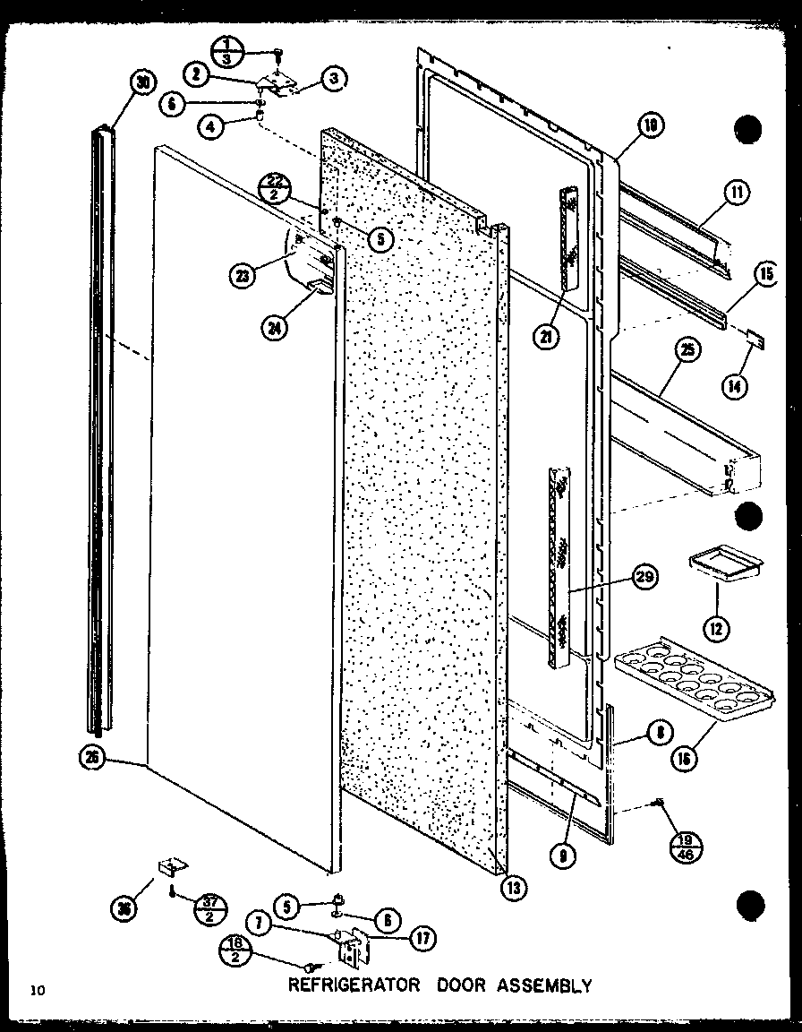 Amana 1999IW-P7731403W refrigerator door assembly (2599iw/p7731404w) diagram