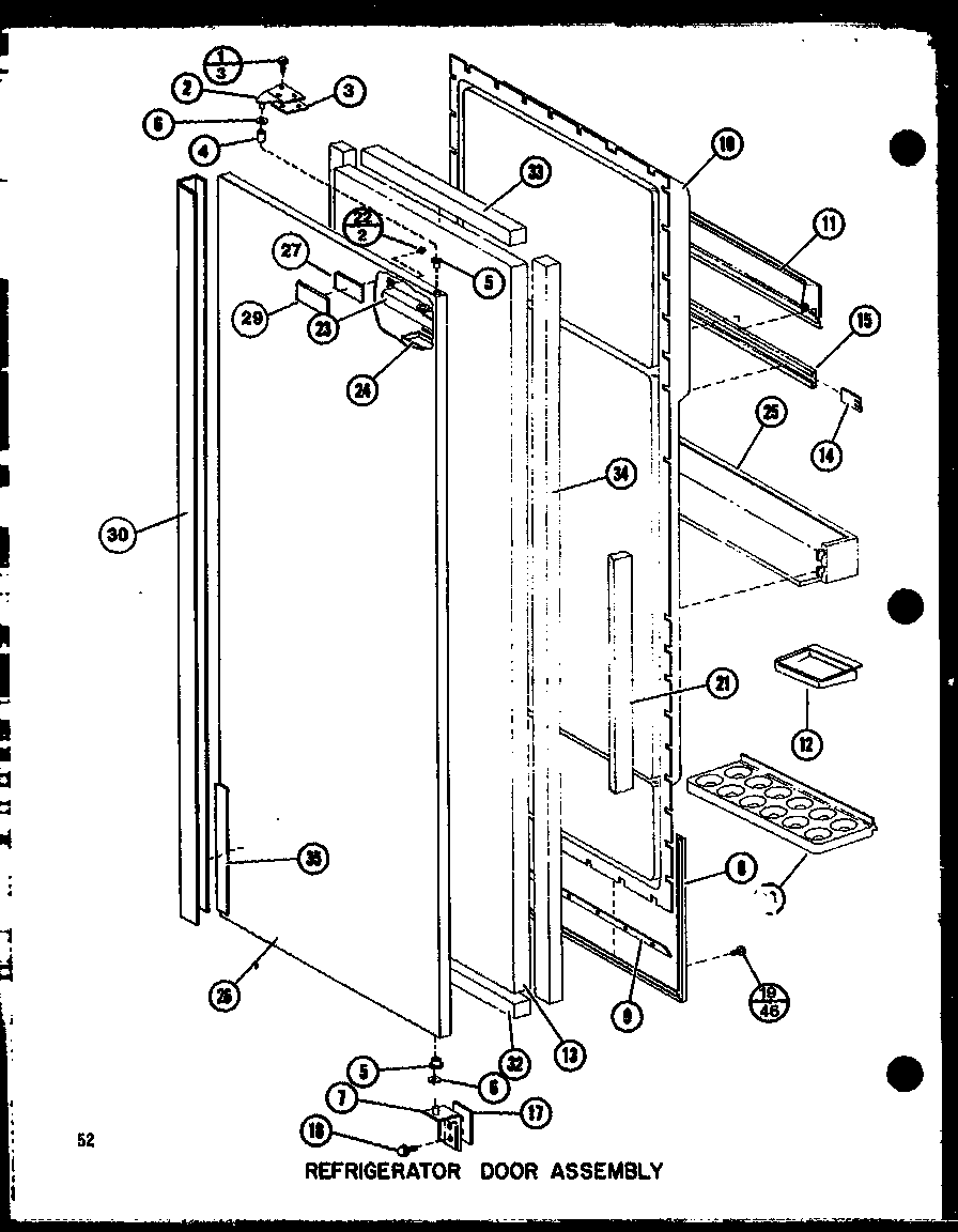 Amana IMP2800A-P77314-1W refrigerator door assembly diagram