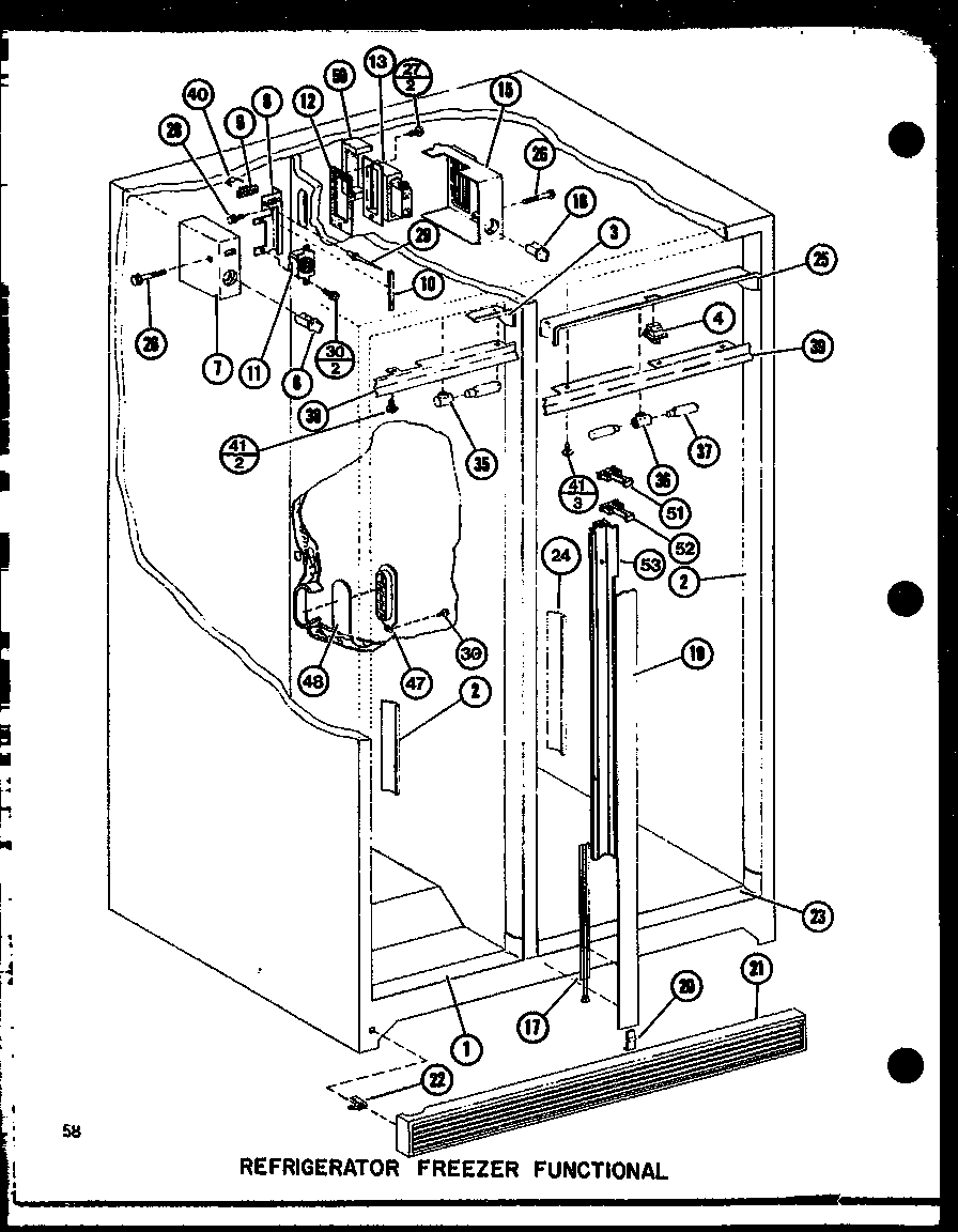 Amana IMP2800A-P77314-1W refrigerator freezer functional diagram