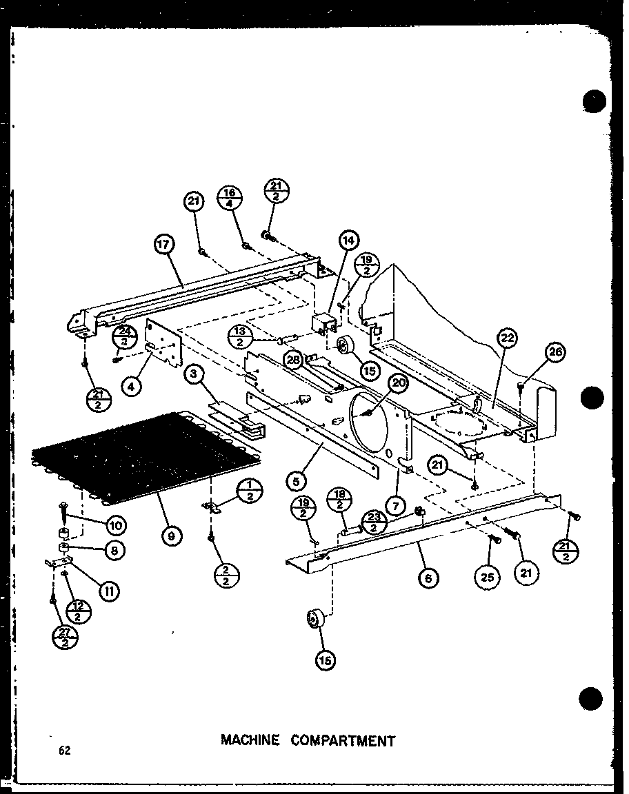 Amana IMP2800A-P77314-1W machine compartment diagram