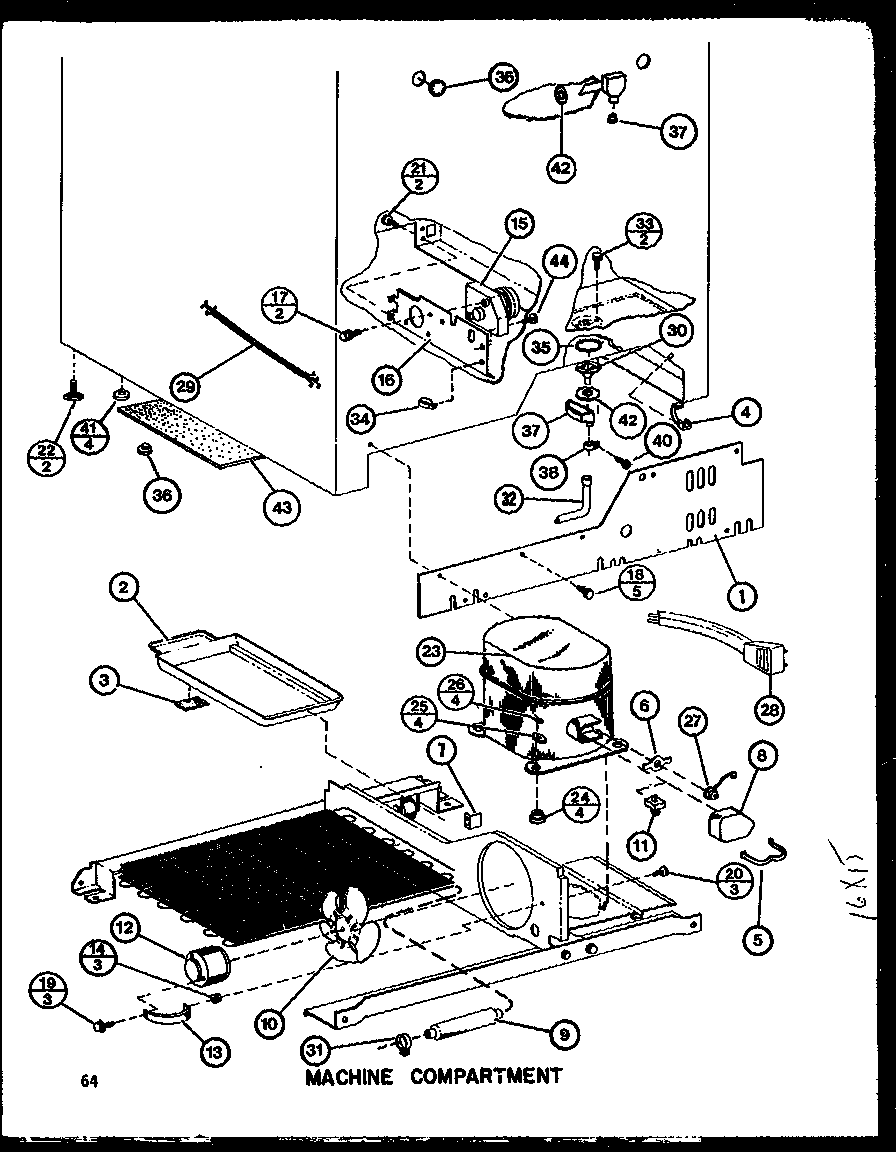 Amana IMP2800A-P77314-1W machine compartment diagram