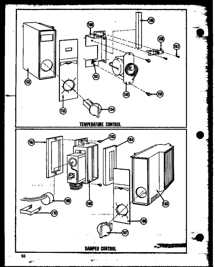 Amana ESR17G temperature control/damper control (sr25g) (sd25g) (sr22g) (sd22g) (sp19g) (sr19g) (sd19g) (sp17g) (sr17g) (esr17g) diagram