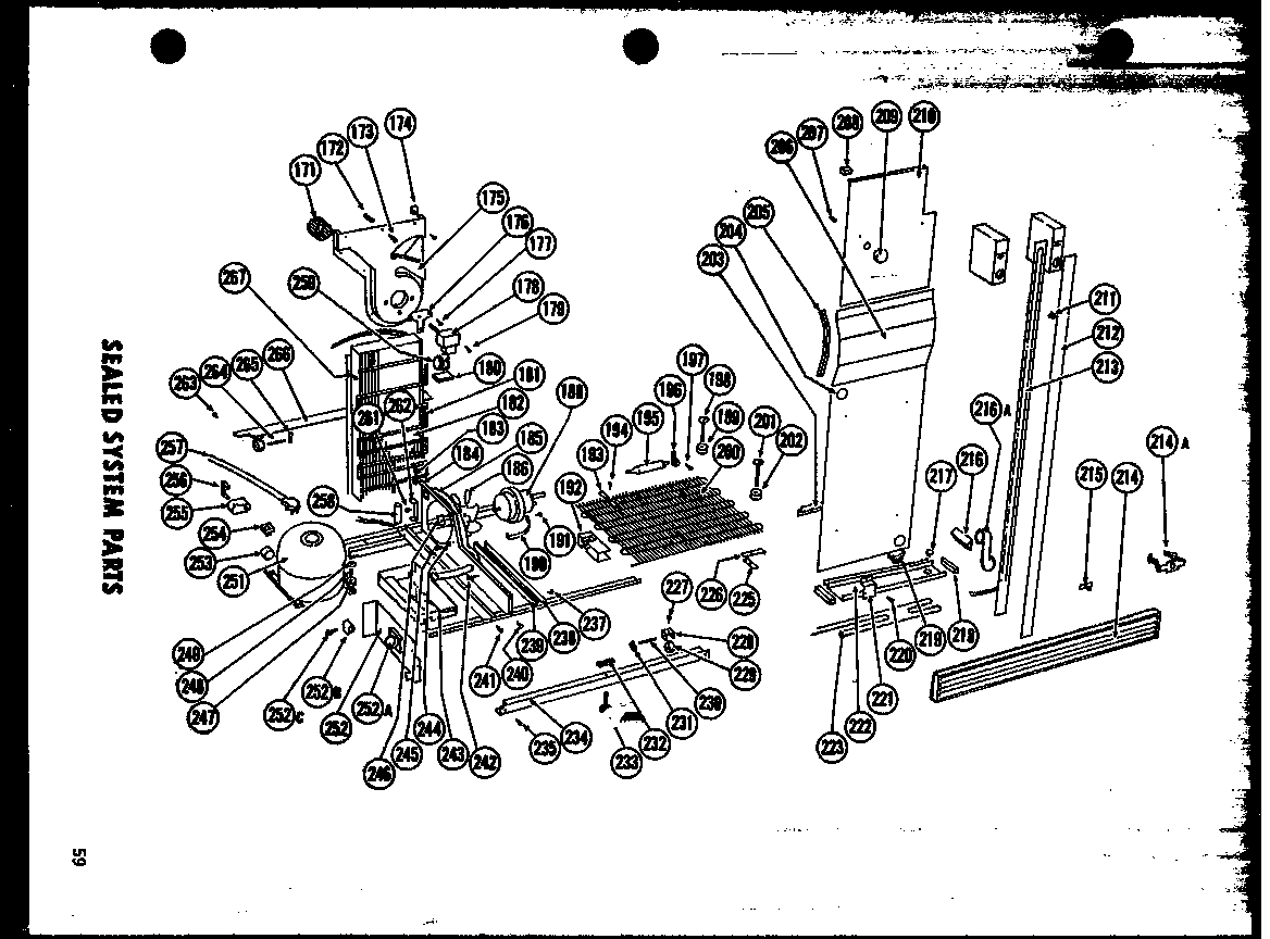 Amana ESR17G sealed system parts (sr25g) (sd25g) (sr22g) (sd22g) (sp19g) (sr19g) (sd19g) (sp17g) (sr17g) (esr17g) diagram