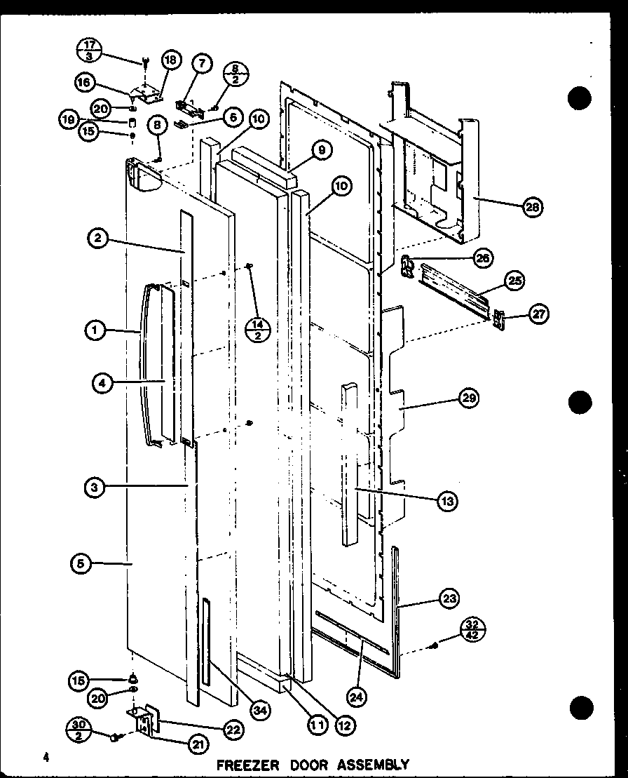 Amana SL22G-P7745508W freezer door assembly (sli22g/p7745507w) (sli22gl/p774550wl) (sl22g/p7745508w) (sl22gl/p7745508wl) (sl25gl/p7745509wl) (sl25g/p7745509w) (sli25g/p7745510w) (sli25gl/p7745510wl) diagram