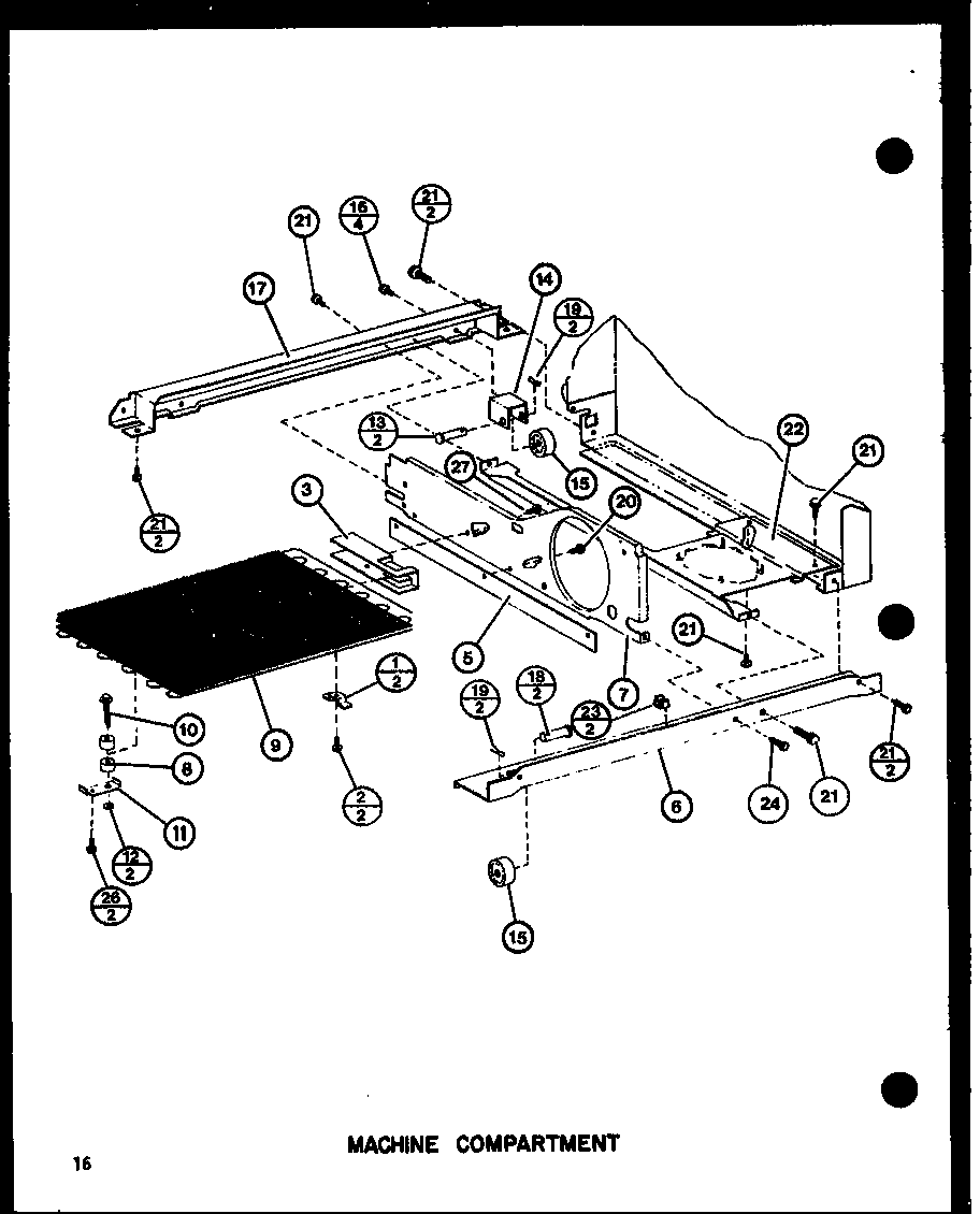 Amana SL22G-P7745508W machine compartment (sli22g/p7745507w) (sli22gl/p774550wl) (sl22g/p7745508w) (sl22gl/p7745508wl) (sl25gl/p7745509wl) (sl25g/p7745509w) (sli25g/p7745510w) (sli25gl/p7745510wl) diagram