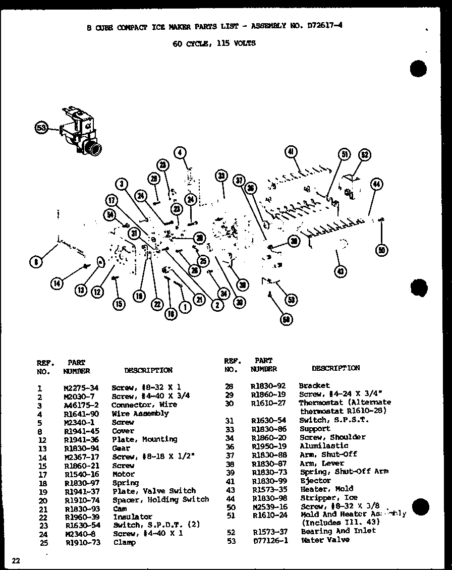 Amana SL22G-P7745508W 8 cube compact ice maker (sl22g/p7745508w) (sl22gl/p7745508wl) (sl25gl/p7745509wl) (sl25g/p7745509w) (cic3/p8735803w) diagram