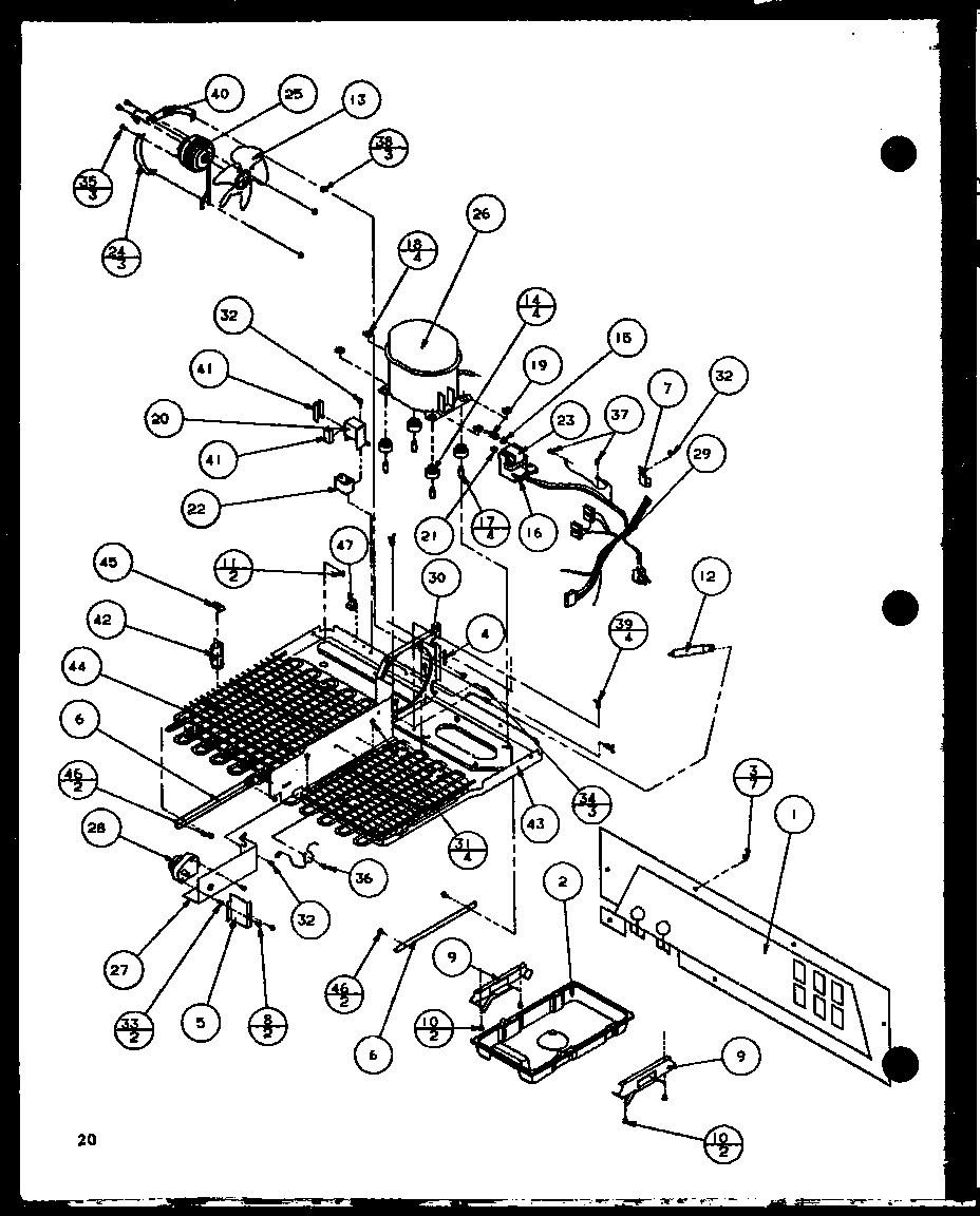 Amana SXP22H-P7836016W machine compartment (sx25h/p7836005w) (sxp25h/p7836006w) (sxp22h/p7836016w) (sxp25h/p7836034w) diagram