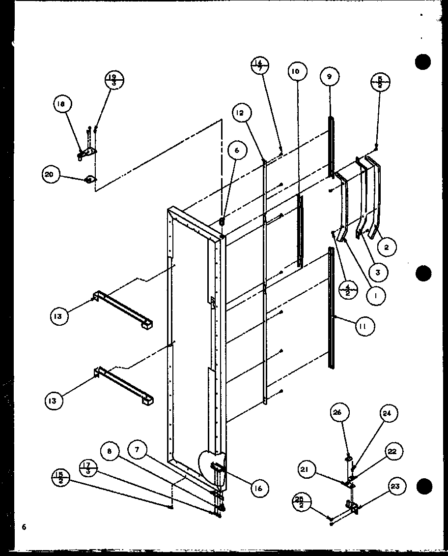 Amana SC22H-P7836014W freezer door (sc19h/p7804504w) diagram