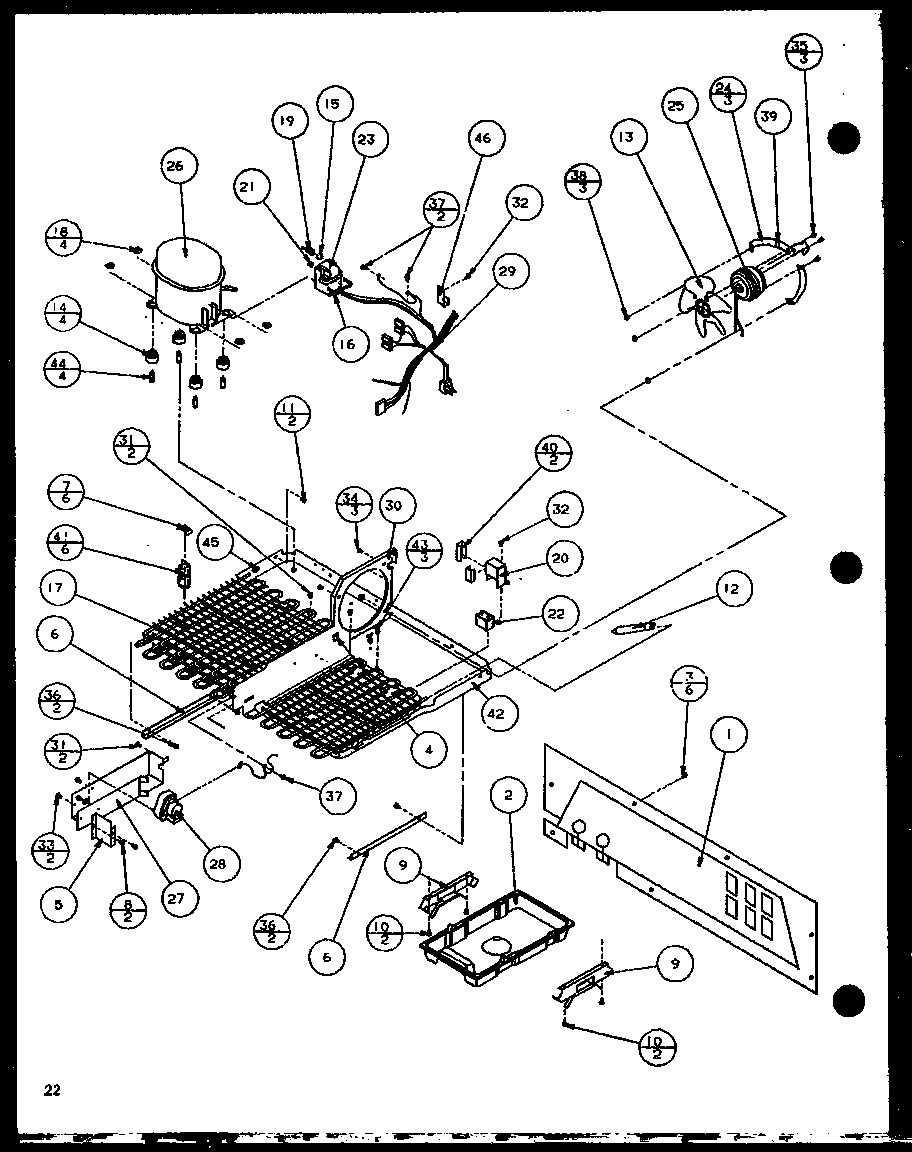 Amana SC22H-P7836014W machine compartment (sc19h/p7804504w) diagram