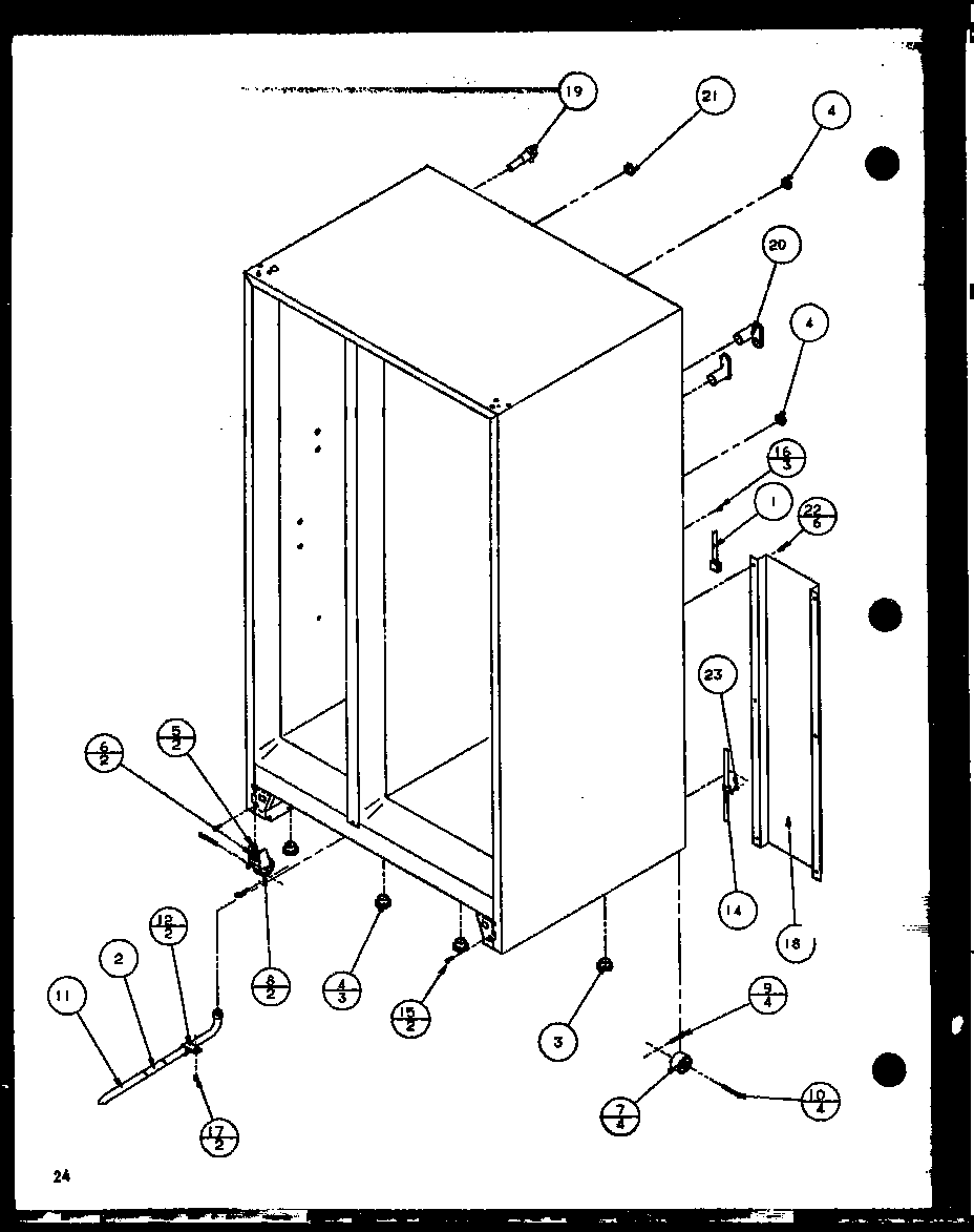 Amana SC22H-P7836014W rollers and back unit (sc19h/p7804504w) diagram