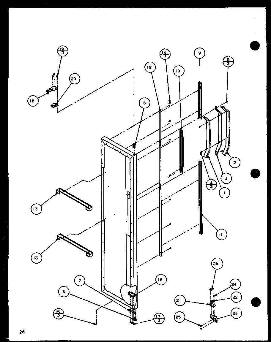 Amana SC22H-P7836014W freezer door (sc22h/p7836014w) (sc25h/p7836004w) diagram