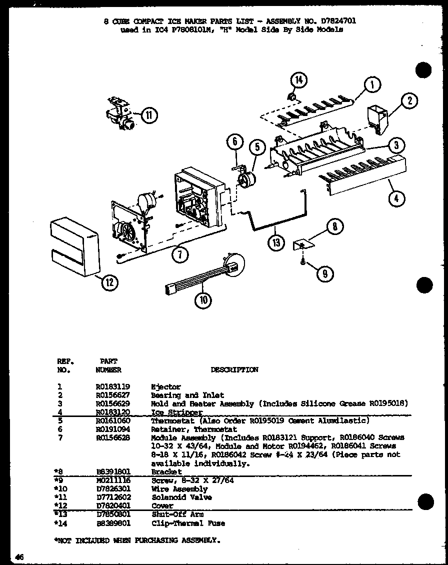 Amana SC22H-P7836014W 8 cube compact ice maker (ic4/p7808101w) diagram