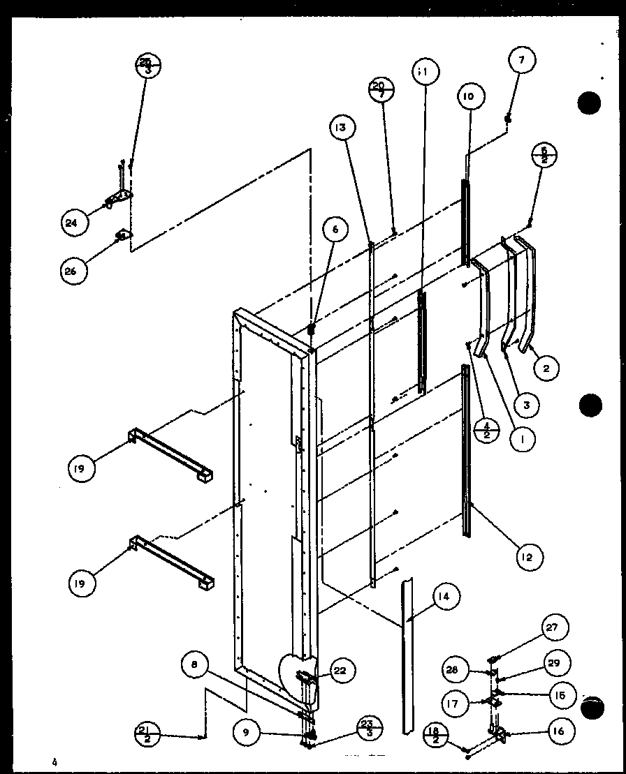 Amana SLM25H-P7836010W freezer door (sl25h/p7836008w) (slm25h/p7836010w) diagram