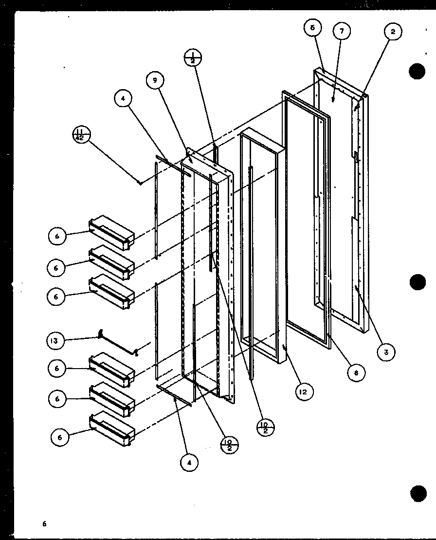 Amana SLM25H-P7836010W freezer door (sl25h/p7836008w) (slm25h/p7836010w) diagram