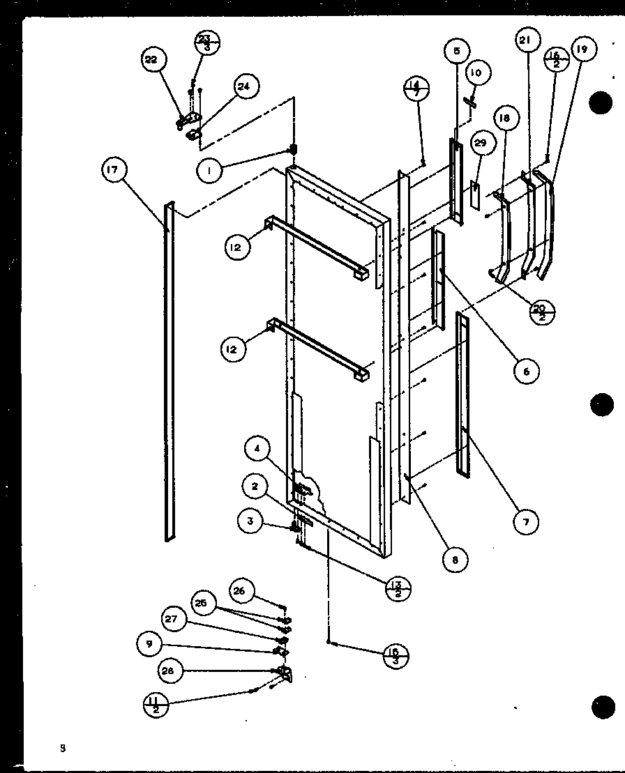 Amana SLM25H-P7836010W refrigerator door (sl25h/p7836008w) (slm25h/p7836010w) diagram