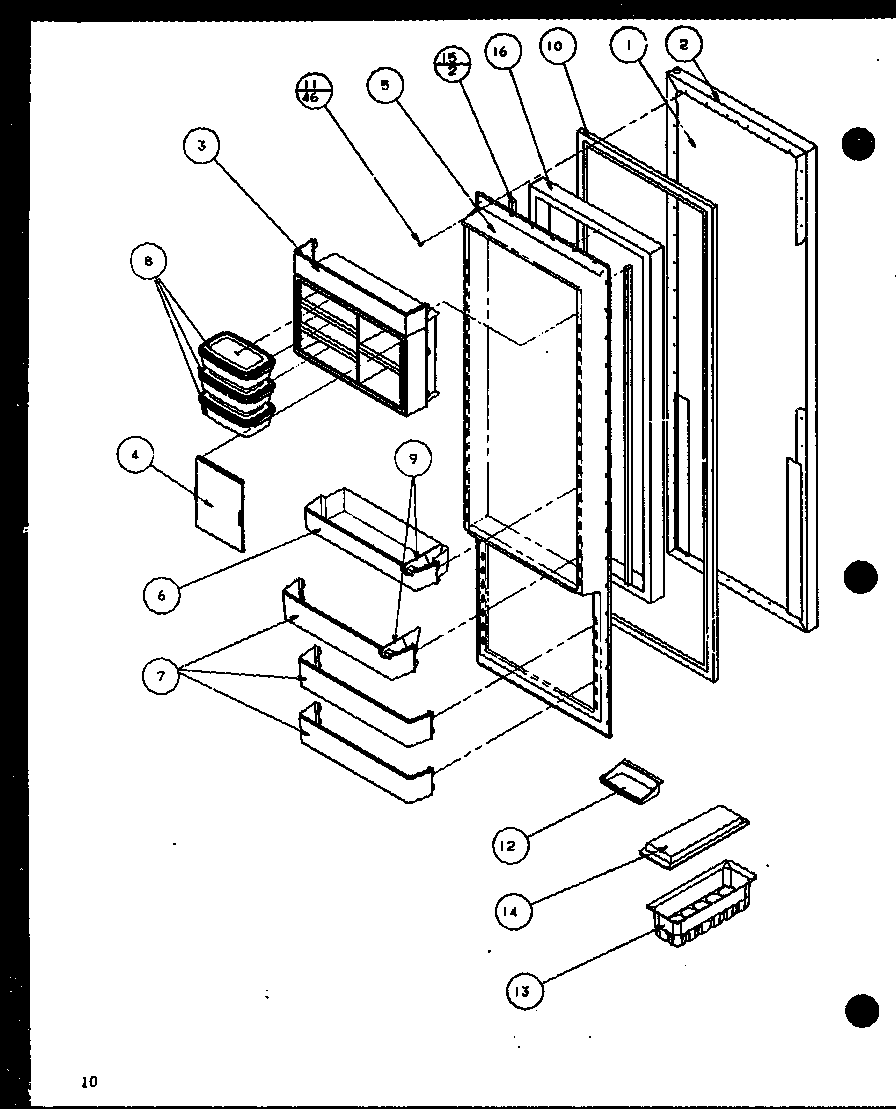 Amana SLM25H-P7836010W refrigerator door (sl25h/p7836008w) (slm25h/p7836010w) diagram