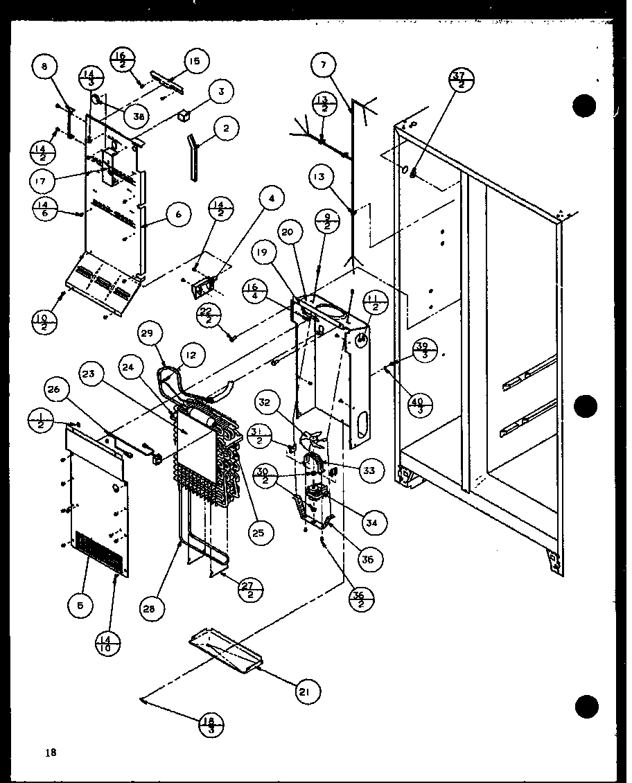Amana SLM25H-P7836010W freezer evaporator and air handling (sl25h/p7836008w) (slm25h/p7836010w) diagram