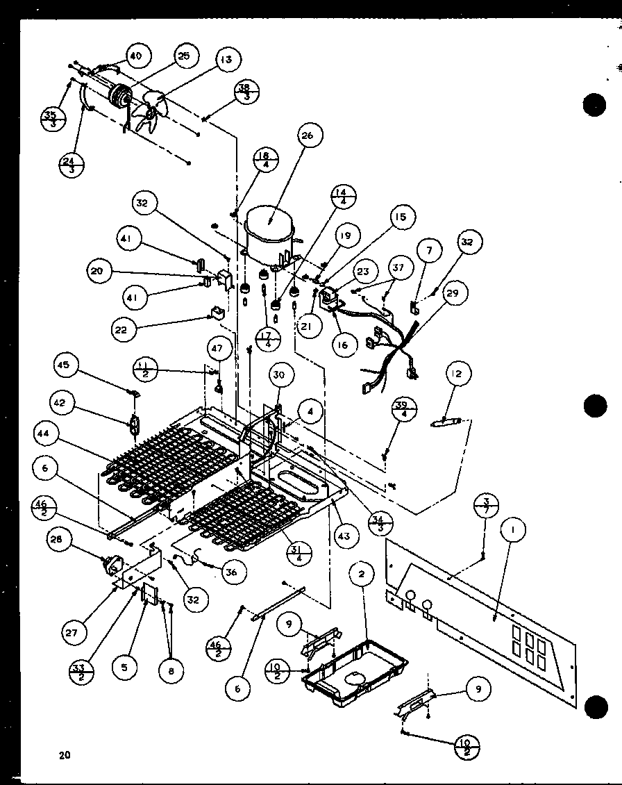 Amana SLM25H-P7836010W machine compartment (sl25h/p7836008w) (slm25h/p7836010w) diagram