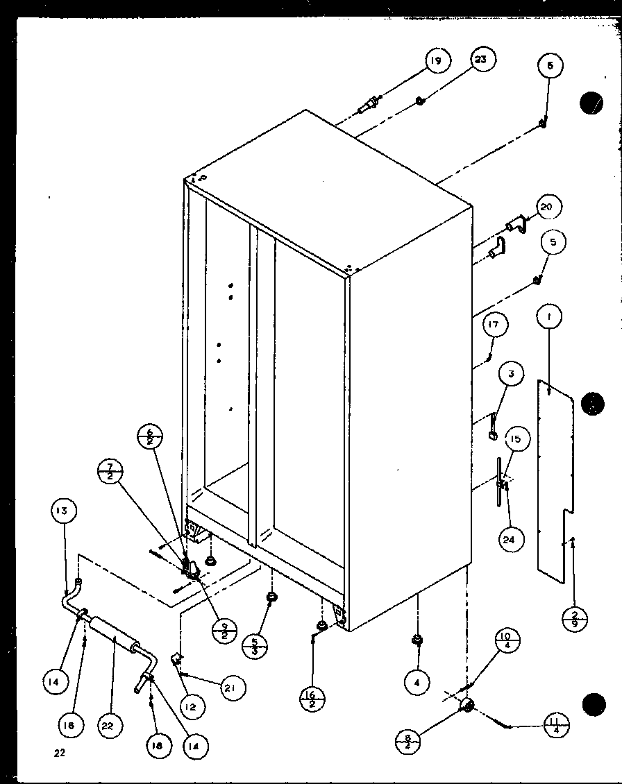 Amana SLM25H-P7836010W rollers and back compartment (sl25h/p7836008w) (slm25h/p7836010w) diagram